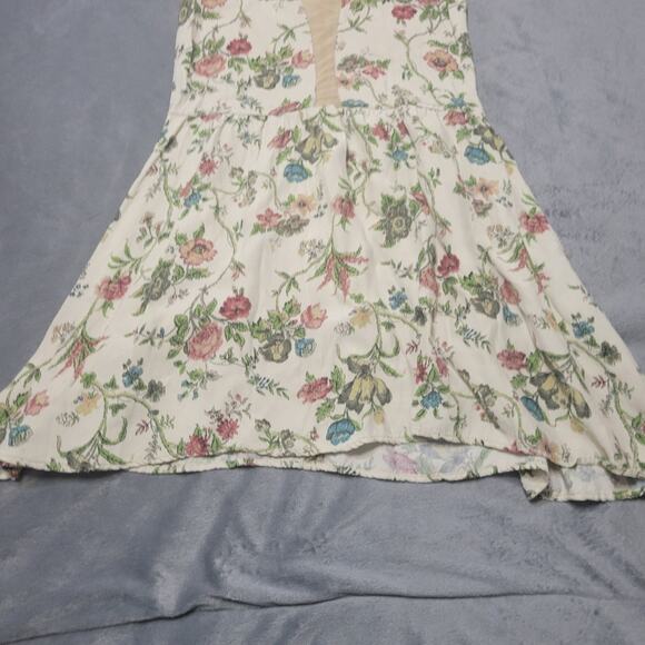 FOR LOVE & LEMONS Womens Medium Beige Lulu Floral Sheer Mesh Flared Mini Skater - Picture 4 of 13